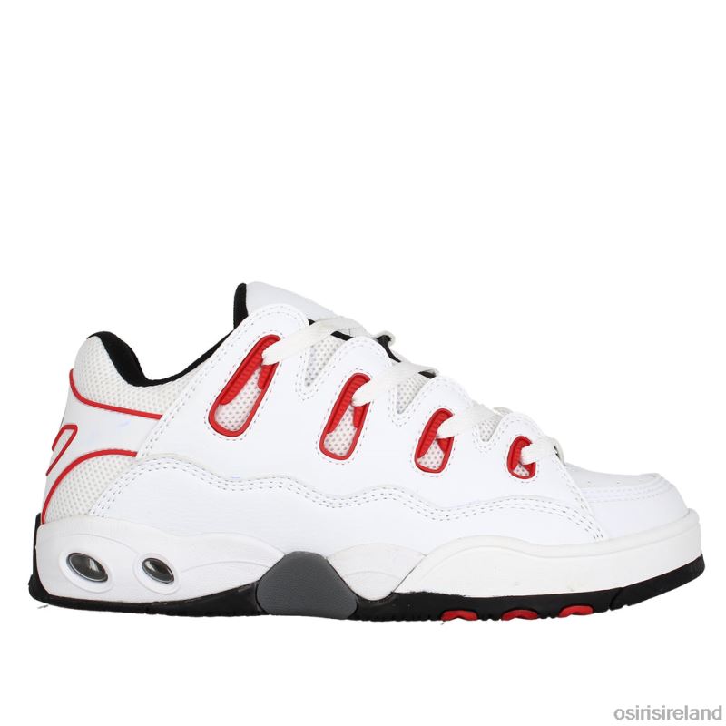 Osiris Shoes Ireland - Unisex Osiris White/Red/Black D3 OG Shoe X80R66